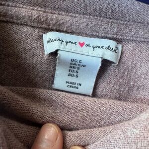 'Wearing Your Heart On Your Sleeve' Dusty Rose Sweater - Size S